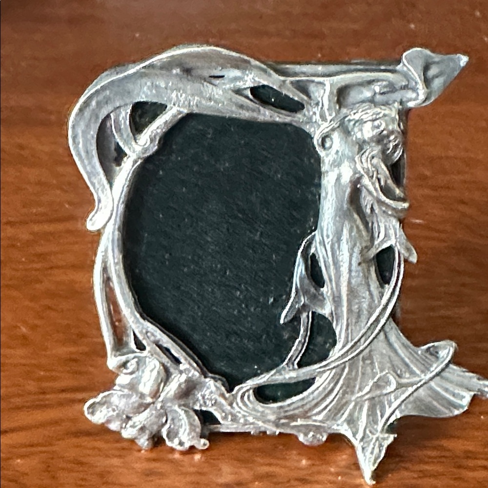 Vintage Art Nouveau Style Silver Miniature Picture Frame